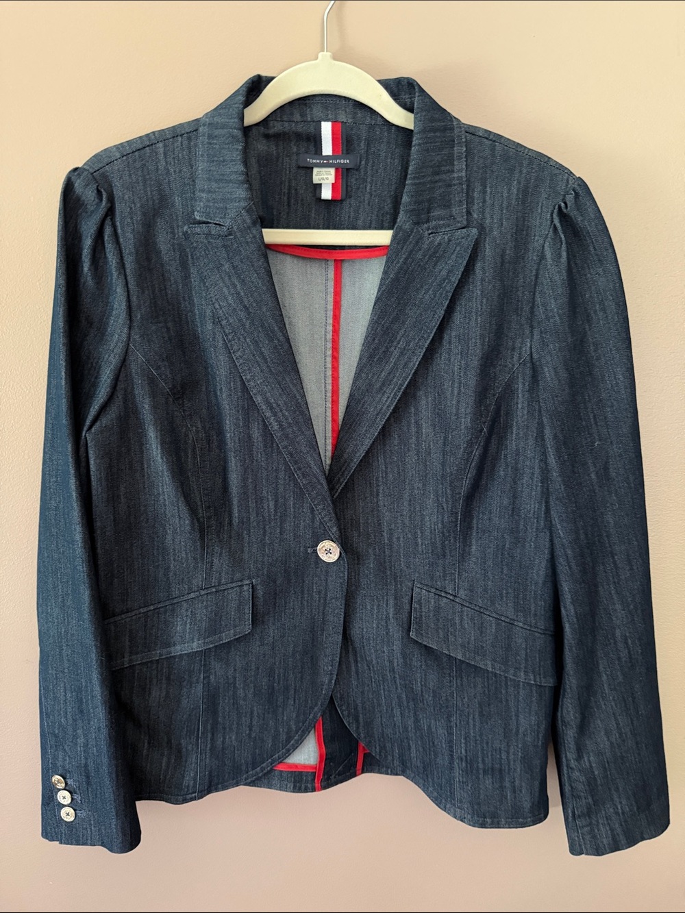 Tommy Hilfiger Dark Denim Single-Button Blazer